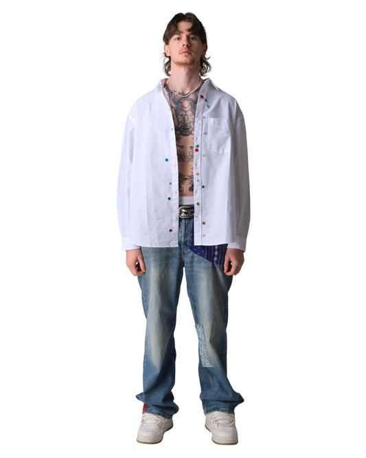 Patchwork Denim Brushed Blue